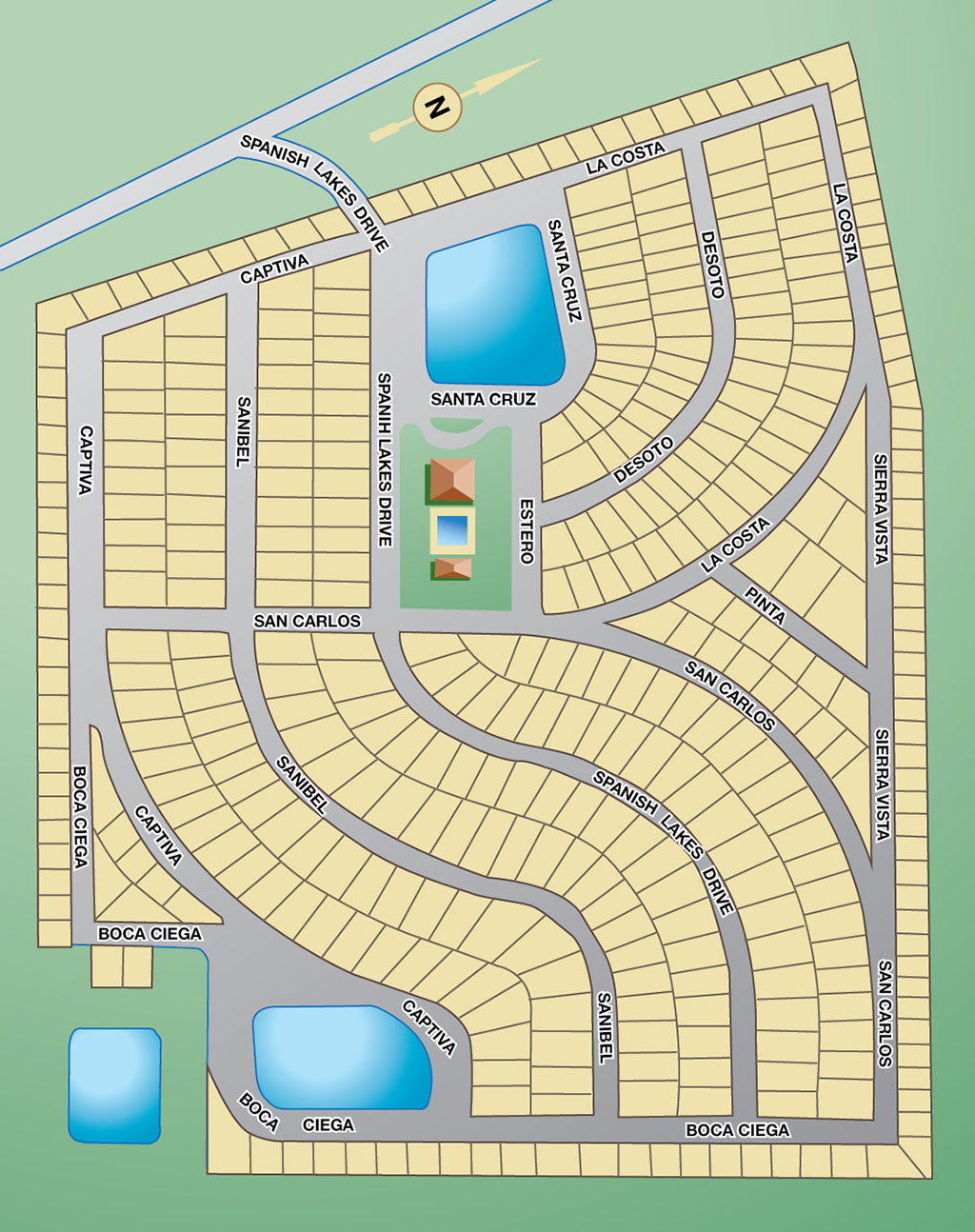 Spanish Lakes Mobile Home Park Map